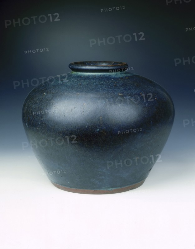 Yixing stoneware jar copying Jun ware, late Ming dynasty, China, c1600. Artist: Unknown