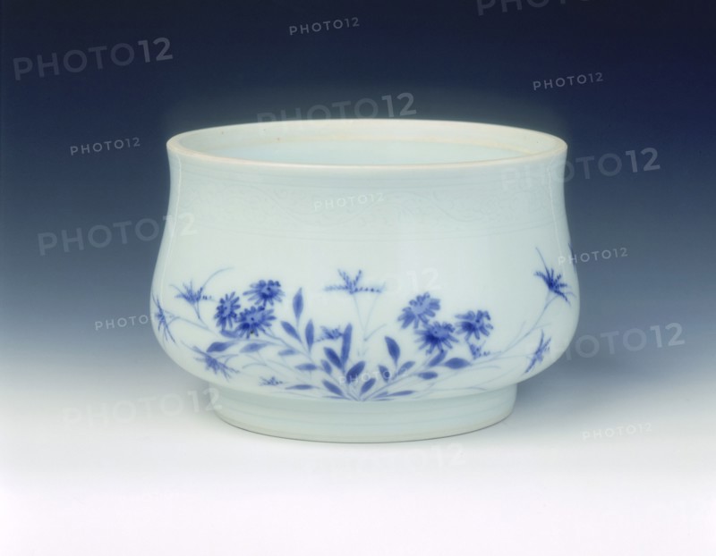 Blue and white censer, Transitional period, China, c1640. Artist: Unknown