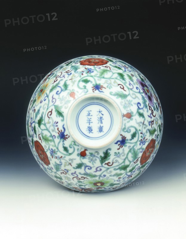 Doucai bowl with floral decoration, Yongzheng period, Qing dynasty, China, 1723-1735. Artist: Unknown
