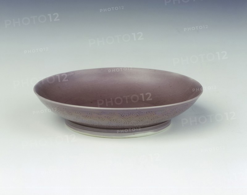 Pale aubergine glazed saucer, Yongzheng period, Qing dynasty, China, 1723-1735. Artist: Unknown