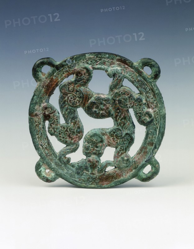 Bronze applique with tigers and boar design, Eastern Zhou dynasty, China, 5th century BC. Artist: Unknown