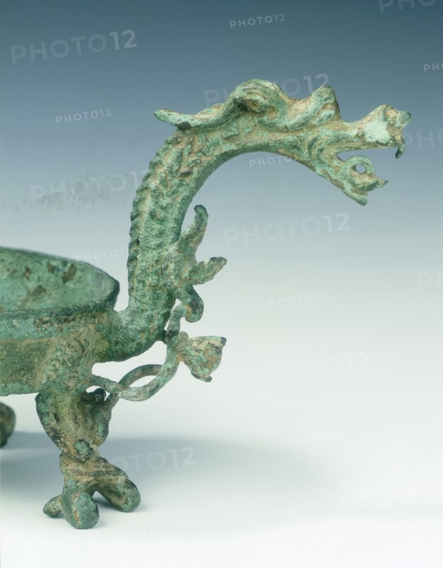 Yunnan bronze lamp in the shape of a dragon, Western Han dynasty, China, 2nd-1st century BC. Artist: Unknown
