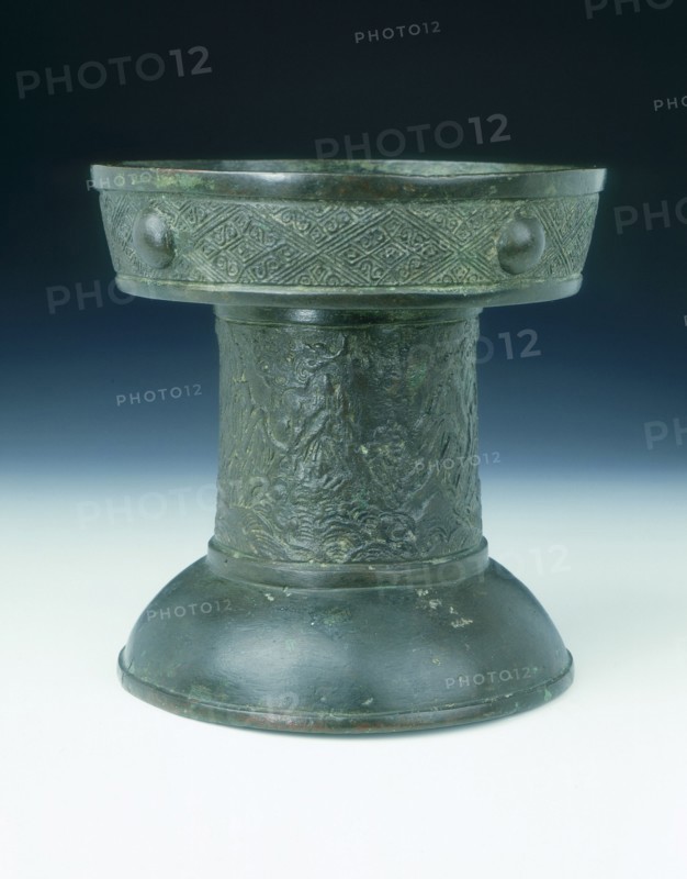 Bronze offertory stand with landscape decoration, Ming dynasty, China, 1485. Artist: Unknown