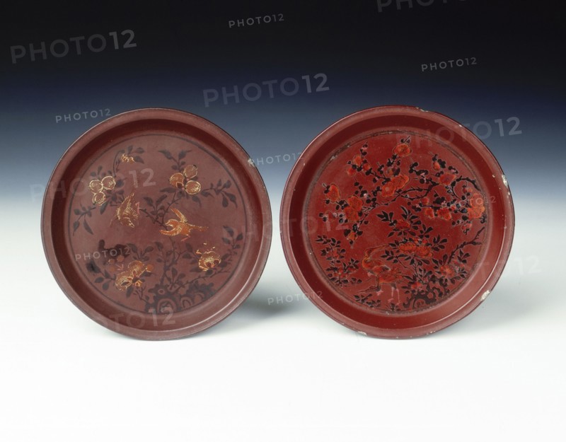 Pair of painted lacquer dishes, Ming dynasty, China, late 16th -early 17th century. Artist: Unknown
