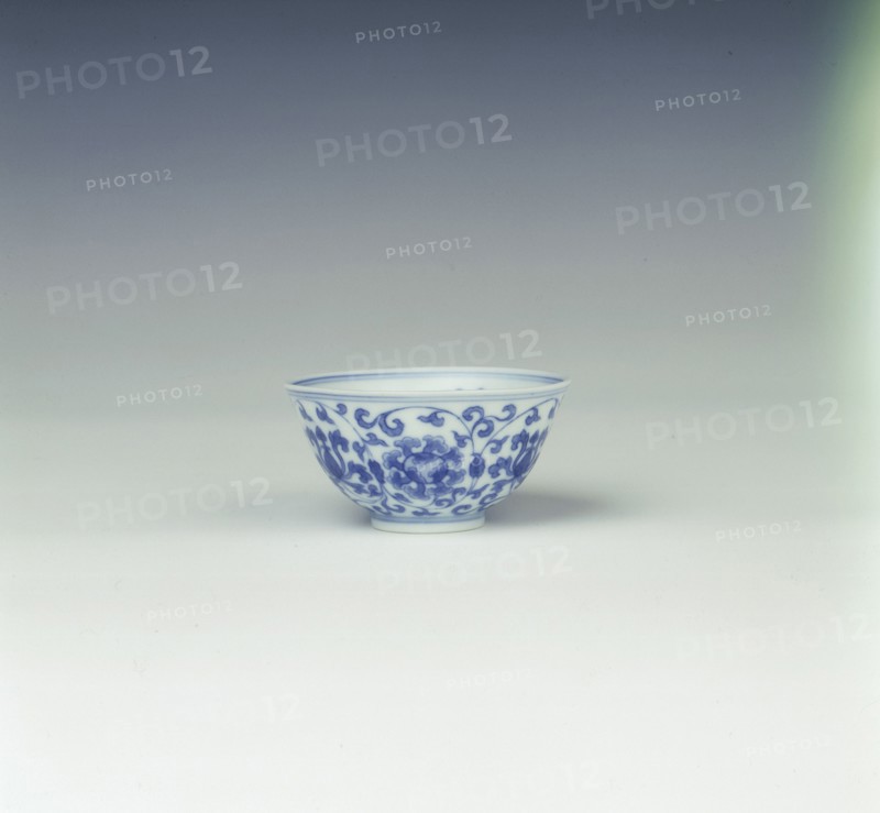 Blue and white wine cup, China, 1723-1735. Artist: Unknown