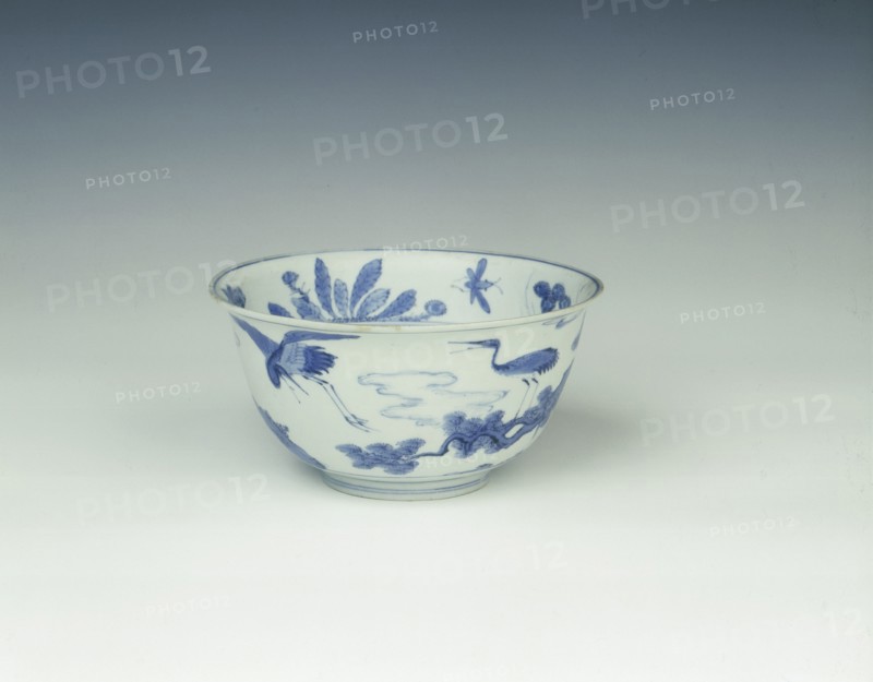 Blue and white Kraak porcelain bowl, China, 1550-1575. Artist: Unknown