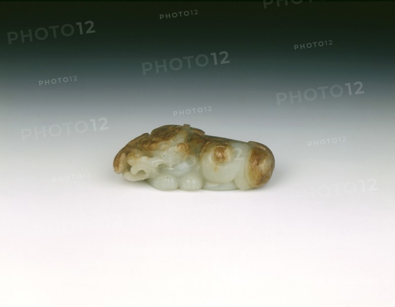 Jade fabulous animal pebble, Ming dynasty, China, 1368-1644. Artist: Unknown