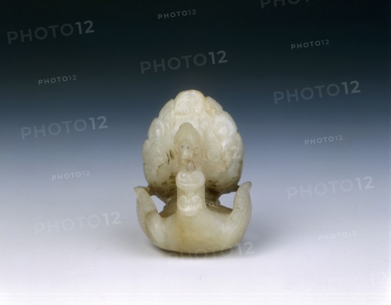 Jade peacock headdress finial, High Tang period, China, 684-756. Artist: Unknown