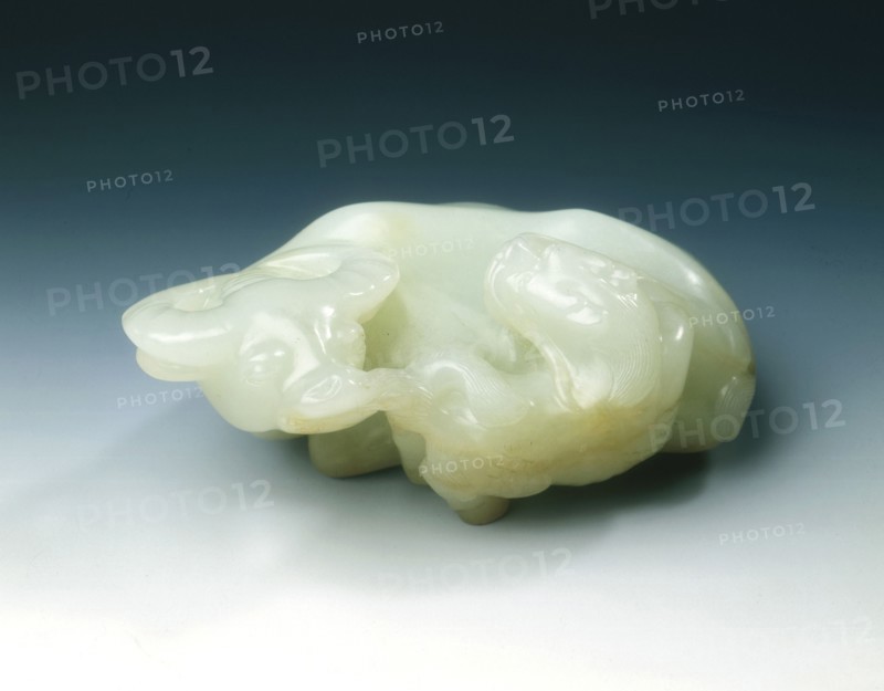 Jade buffalo with qilin, early Qing dynasty, China, 17th century. Artist: Unknown
