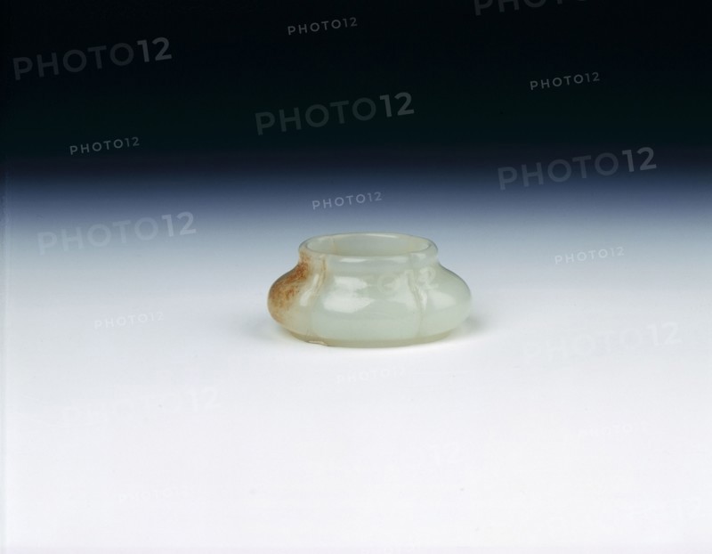 Mutton fat jade four-lobed brushwasher, Qing dynasty, China, probably 18th century. Artist: Unknown