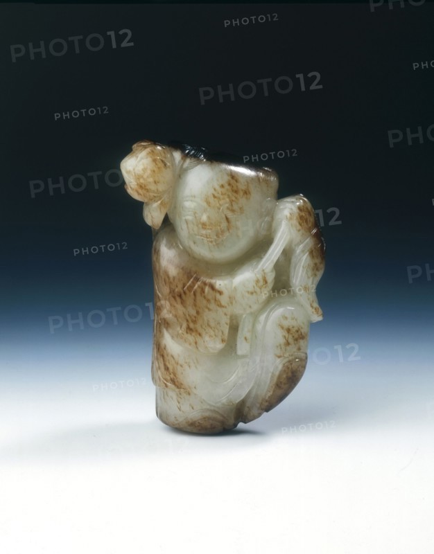 Jade boy with lotus leaf and flower, Song or Yuan dynasty, China, 11th-13th century. Artist: Unknown
