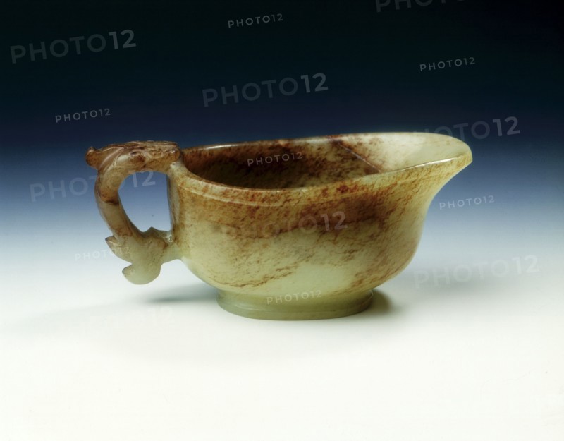 Jade vessel with kui dragon handle, Song dynasty, China, 960-1279. Artist: Unknown