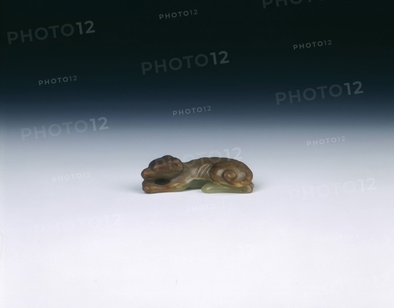 Yellow jade squatting greyhound, Yuan dynasty, China, 1279-1368. Artist: Unknown