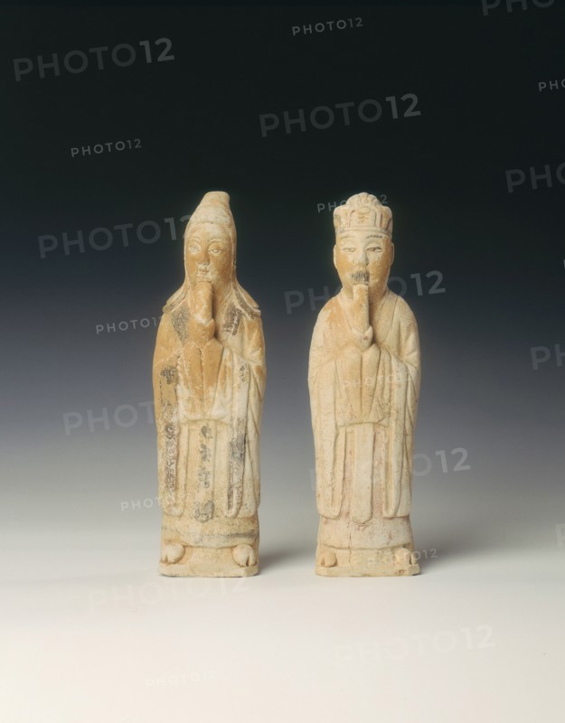 Unglazed pottery officials holding sceptres, Northern Song dynasty, China, 11th century. Artist: Unknown