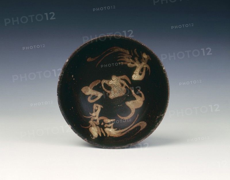 Jizhou tea bowl with slip decoration, Southern Song dynasty, China, late 12th-early 13th century. Artist: Unknown