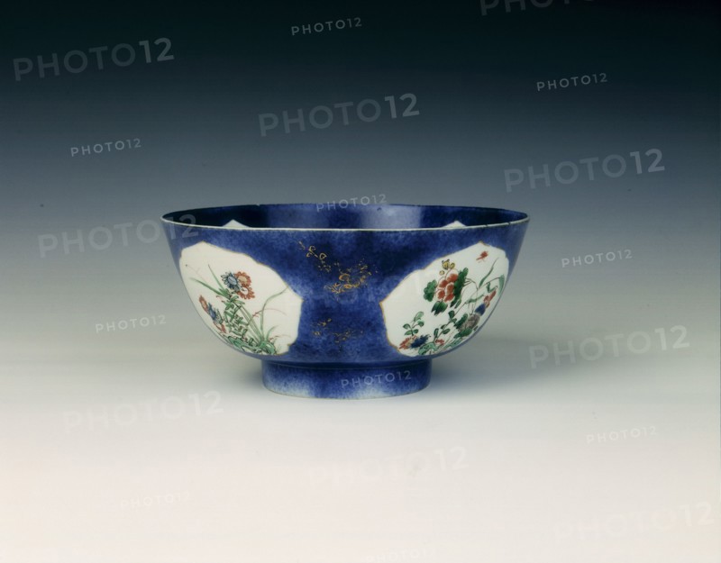 Souffle blue gilt ground bowl, Qing dynasty, China, after 1683. Artist: Unknown