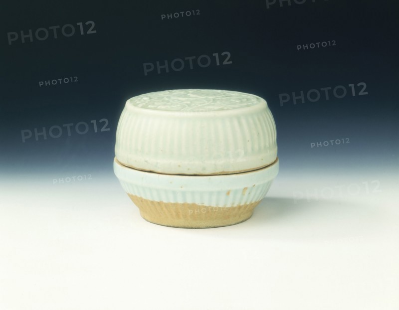 Qingbai box with moulded peonies, Yuan dynasty, China, 1279-1368. Artist: Unknown