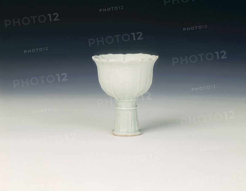 Qingbai stemcup, Yuan dynasty, China, early 14th century. Artist: Unknown