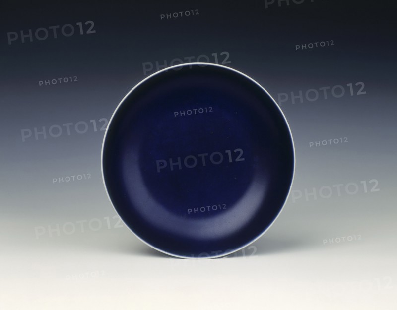 Royal blue glazed dish, Qing dynasty, Qianlong, China, 1736-1795. Artist: Unknown