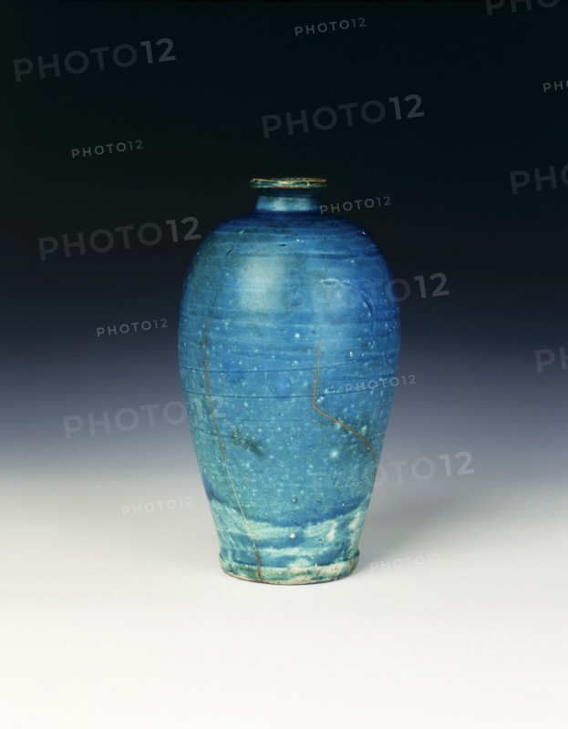 Cizhou turquoise-glazed meiping, Yuan dynasty, China, 1279-1368. Artist: Unknown