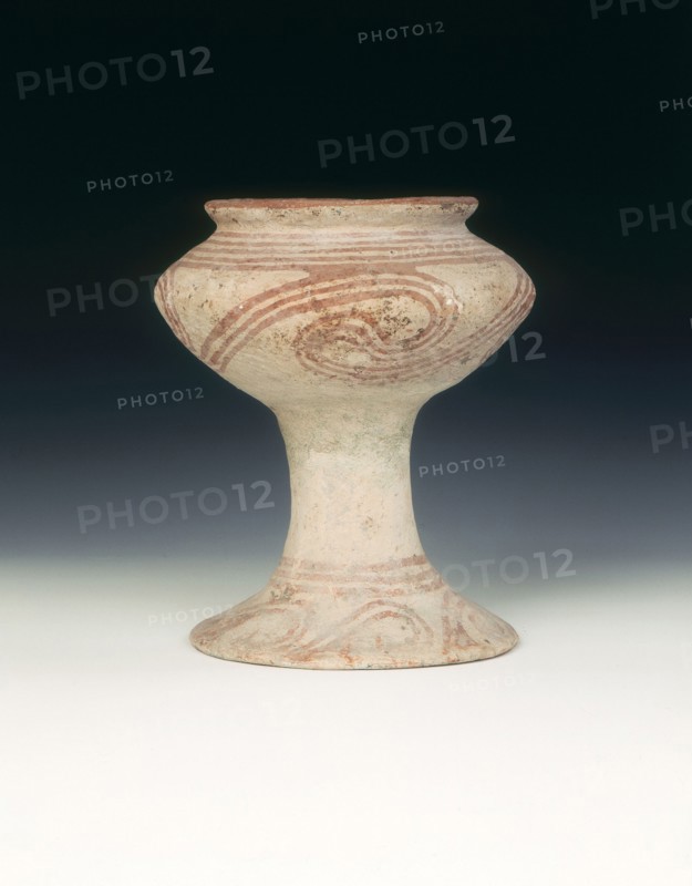 Ban Chiang pottery footed bowl, Thailand, c1000-500 BC. Artist: Unknown