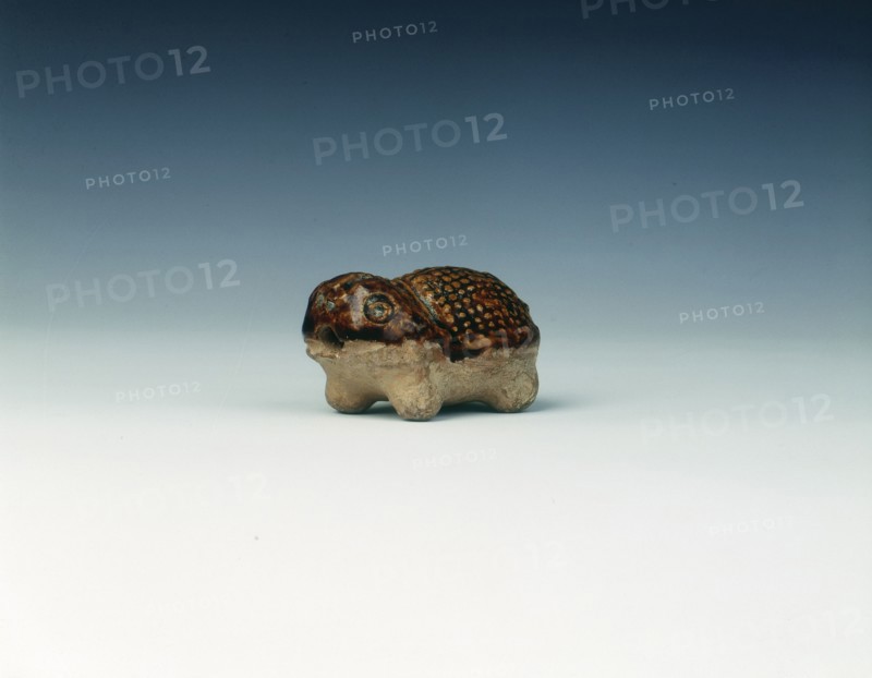 Brown pottery toad-like animal, Tang dynasty, China, 618-907 AD. Artist: Unknown