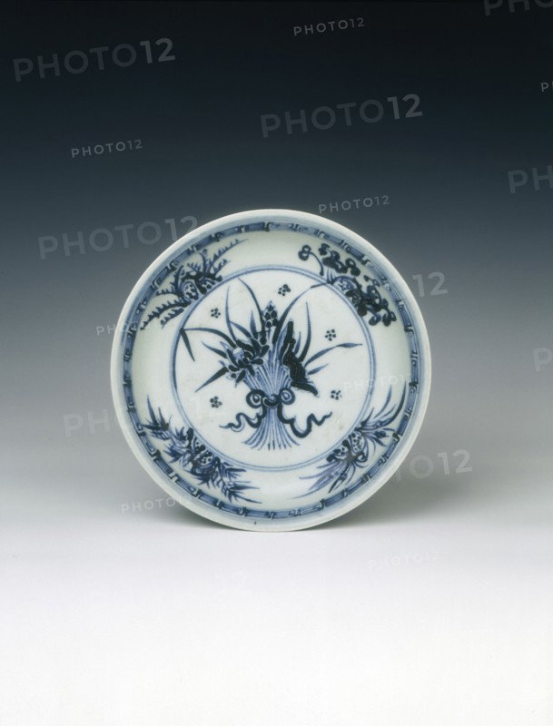 Blue and white lotus bouquet dish, Ming dynasty, Zhengtong period, China, 1436-1449. Artist: Unknown