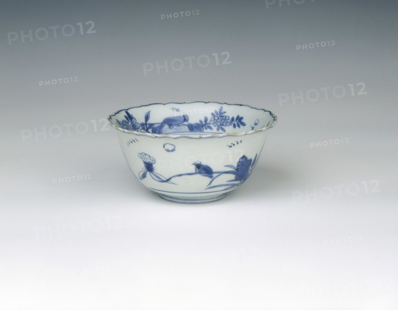 Kraak blue and white bowl with birds and flowers, Ming dynasty, China, 1560-1580. Artist: Unknown