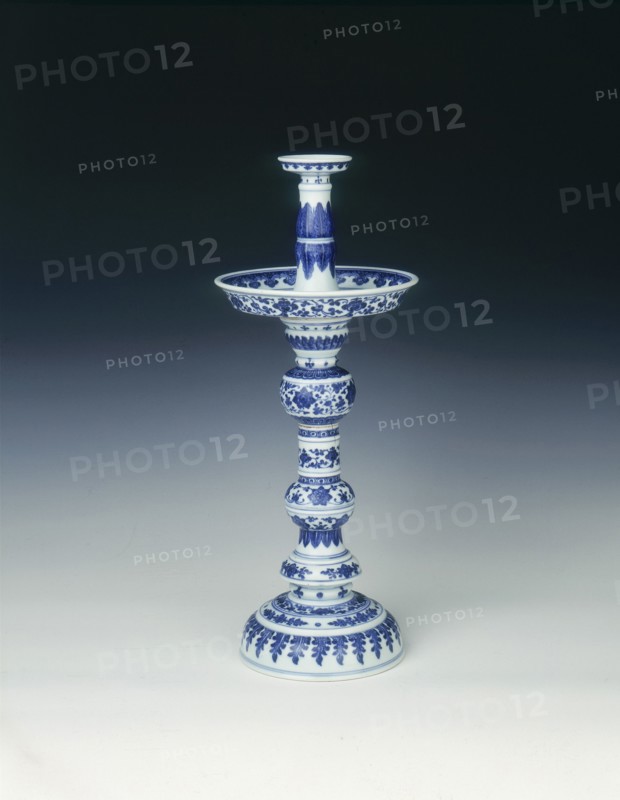 Candlestick with Ming style decoration, Qing dynasty, Qianlong period, China, 1736-1795. Artist: Unknown