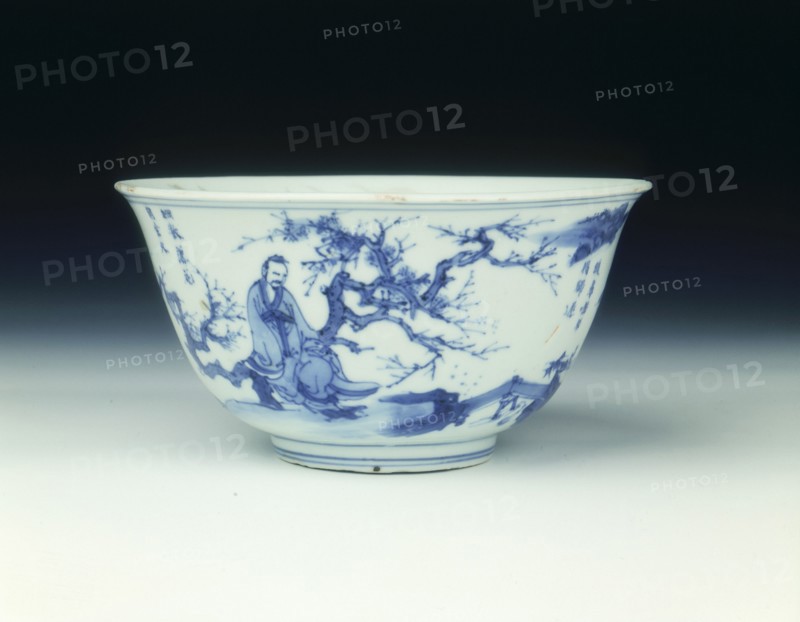Bowl with scholars, Transitional period, China, c1630-1662. Artist: Unknown
