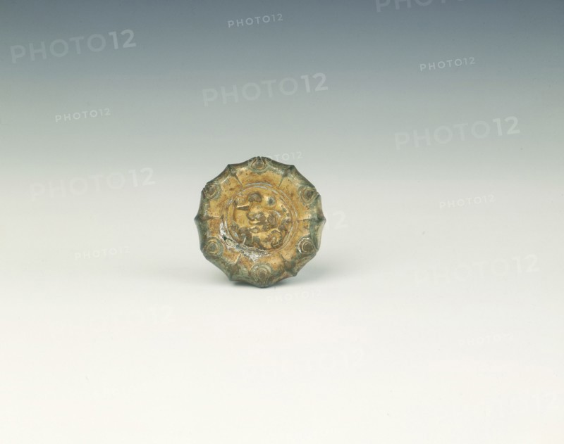 Gilt bronze sword pommel, Eastern Han to early Six Dynasties, China, 2nd-4th centuries. Artist: Unknown