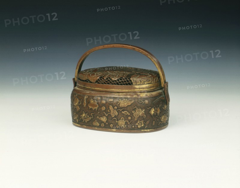 Gilded copper hand warmer, China, 1600-1650. Artist: Unknown
