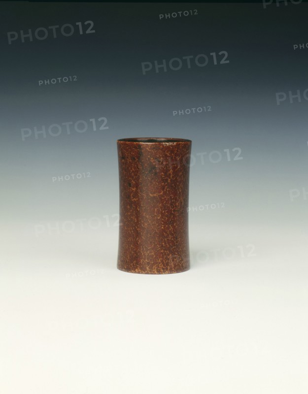 Marbled lacquer bamboo spill holder, Qing dynasty, China, 18th century. Artist: Unknown