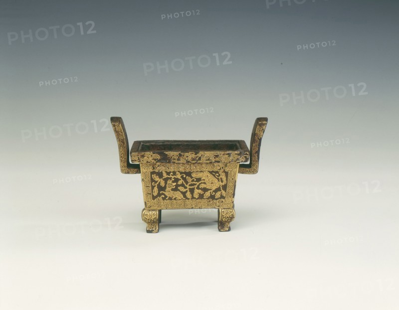 Damascened iron incense burner, Ming dynasty, Xuande period, Tibet, 1426-1435. Artist: Unknown