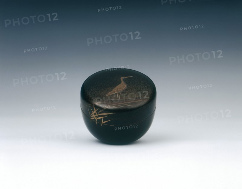 Lacquer natsume with stork, Middle Edo period, Japan, 18th century. Artist: Unknown