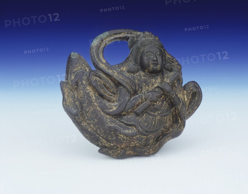 Chubby-faced gilt bronze apsara, Kamakura period, Japan, 12th-15th century. Artist: Unknown