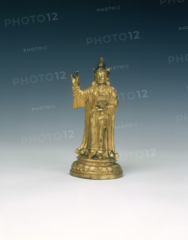 Gilt brass Guanyin, late Ming dynasty, China, 1550-1644. Artist: Unknown