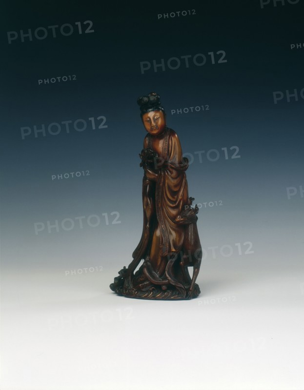Gilt-bronze monk with alms bowl, China, 17th-18th century. Artist: Unknown