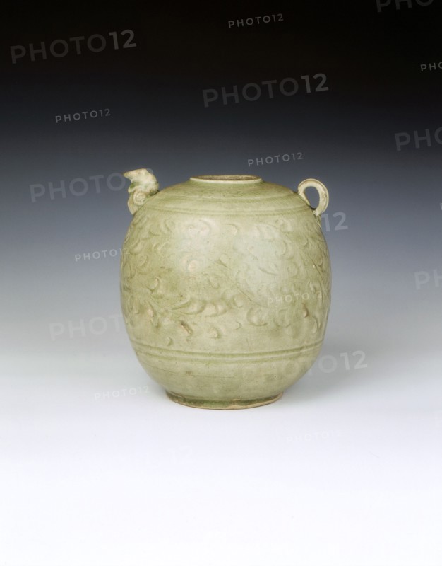 Celadon ewer with carved decoration of Yaozhou type, Vietnam, 12th-13th century. Artist: Unknown