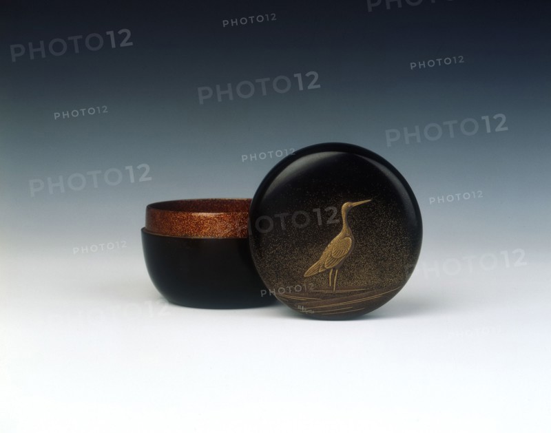 Lacquer inro with silver inlaid iron manju netsuke, Edo period, Japan, 1650-1700. Artist: Jokosai