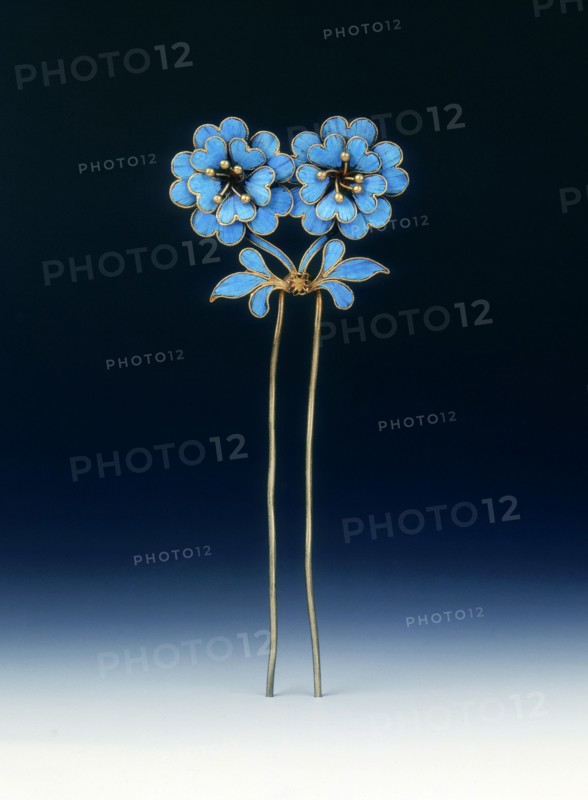 Kingfisher feather hairpin, Qing dynasty, China, 19th century. Artist: Unknown