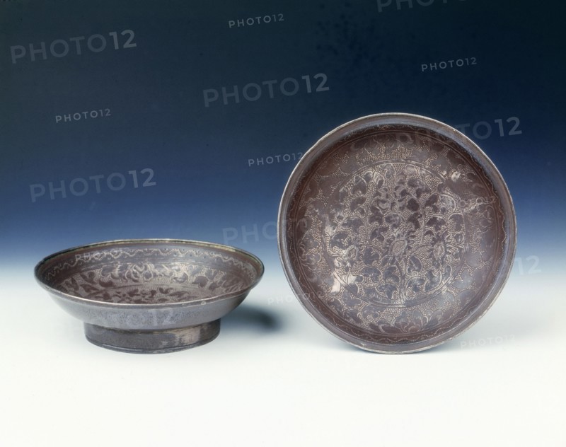 Pair of silver dishes, Ming dynasty, China, early 17th century. Artist: Unknown