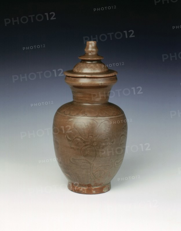 Celadon vase and cover of Yue type, Northern Song dynasty, Zhejiang Province, China, 960-1127. Artist: Unknown