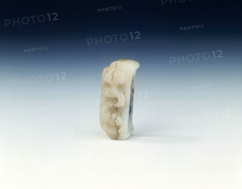 Jade fitting with tortoise belching clouds, Yuan or early Ming dynasty, China, 14th-15th century. Artist: Unknown