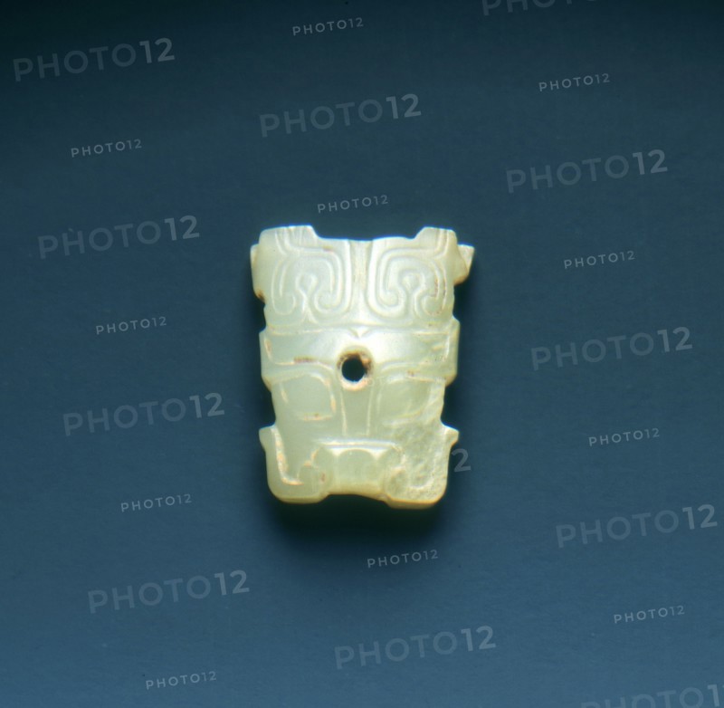 Jade taotie mask applique, Western Zhou dynasty, China, c1100-771 BC. Artist: Unknown