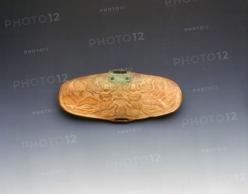 Bone wrist protector with apsaras, Liao dynasty, China, 10th century. Artist: Unknown
