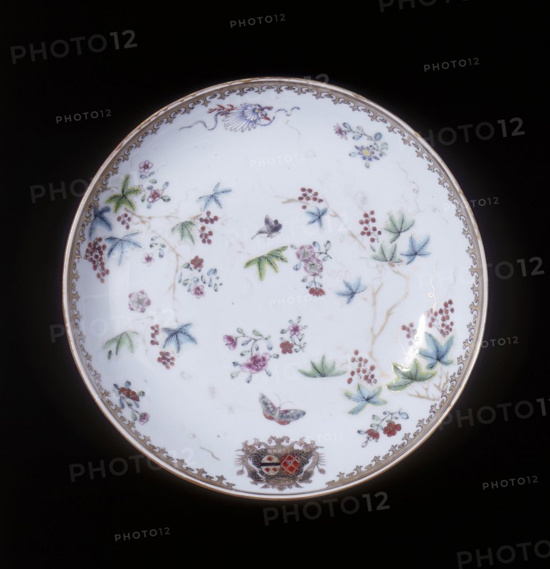 Famille rose continental armorial plate, Qing dynasty, China, 1750-1775. Artist: Unknown