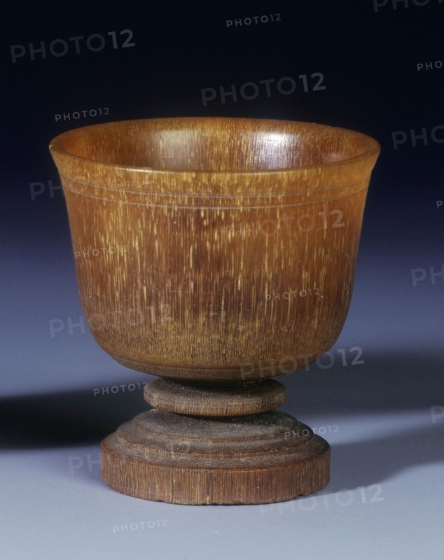 Plain circular stemmed rhino horn cup, Qing dynasty, China, 18th century. Artist: Unknown