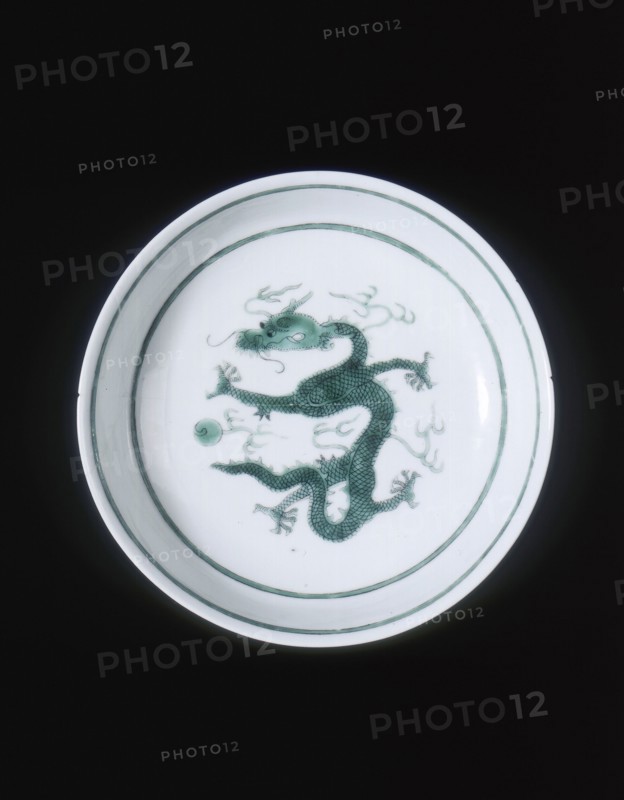 Green dragon dish, Guangxu period, Qing dynasty, China, 1875-1908. Artist: Unknown
