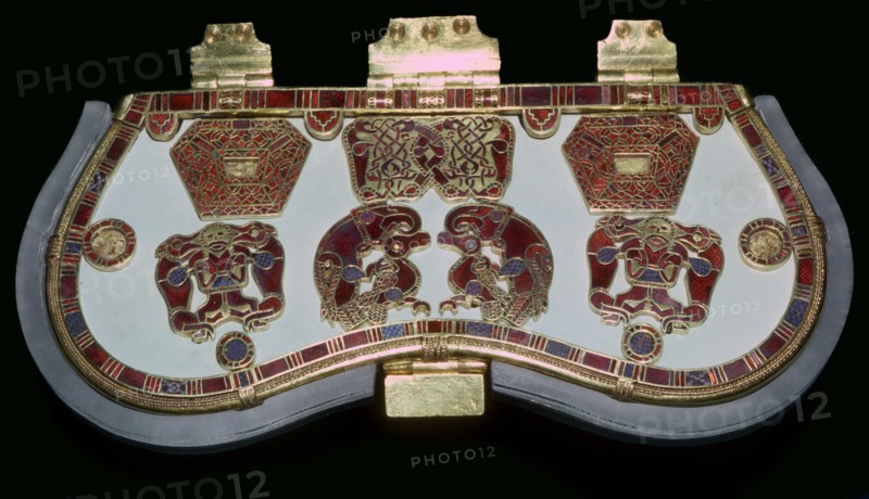 Purse lid from the ship-burial at Sutton Hoo, Suffolk, early 7th century. Artist: Unknown